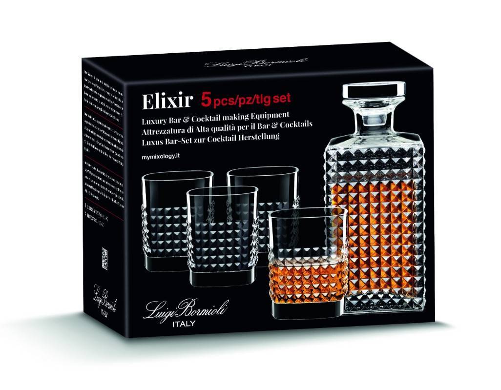 Набор ELIXIR: 4 стакана для виски и графин