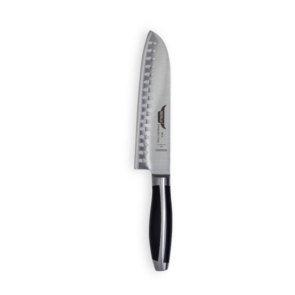 סכין מטבח סנטוקו לחיתוך ירקות מחוזקת חריצים 18 ס"מ | BEROX