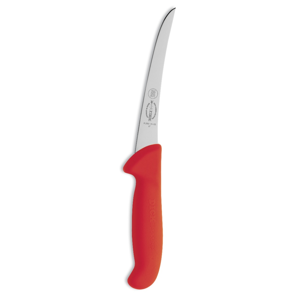 סכין פירוק מעוגלת 15 ס"מ ידית אדומה DICK | ErgoGrip