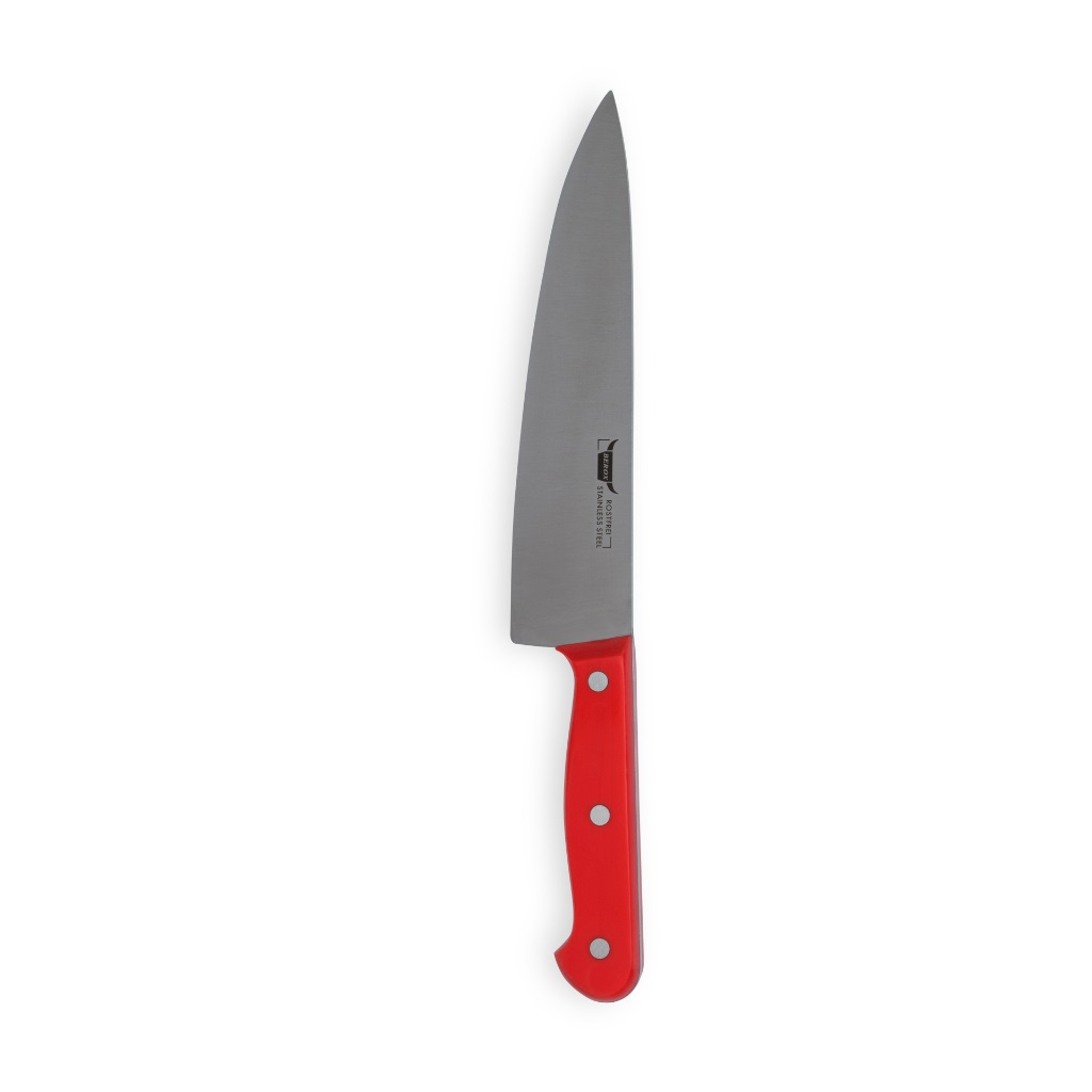 סכין שף 21 ס"מ ידית ניטים אדומה | BEROX