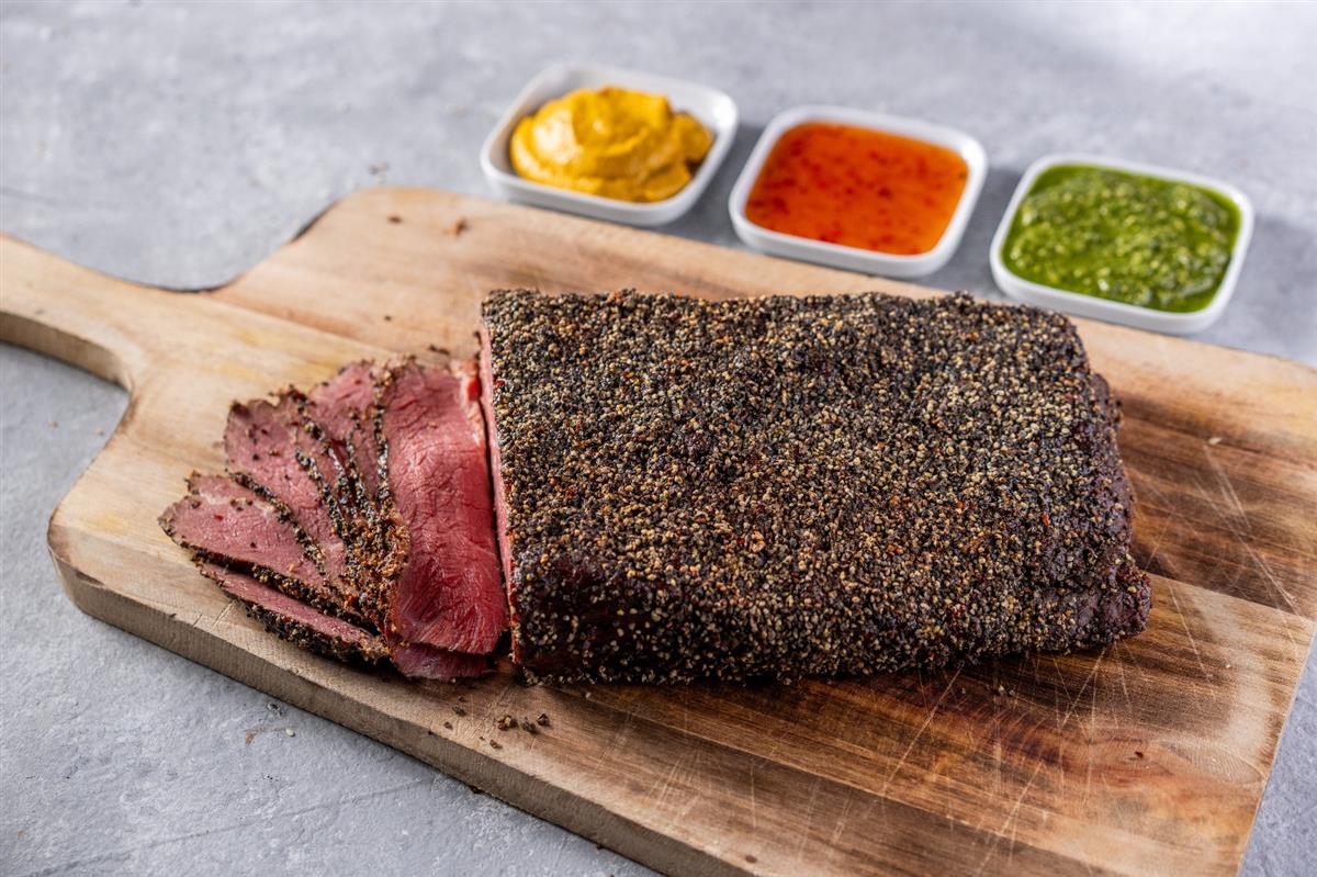 Whole Smoked Pepper Mustard Crusted Pastrami